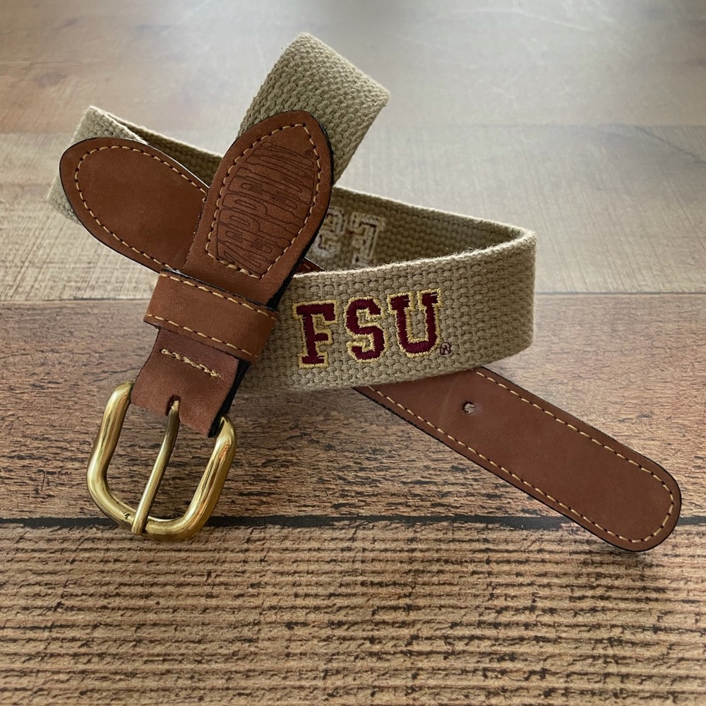 FSU Seminoles Belt Zep-Pro Florida State University Canvas Logo Mens Sz 30